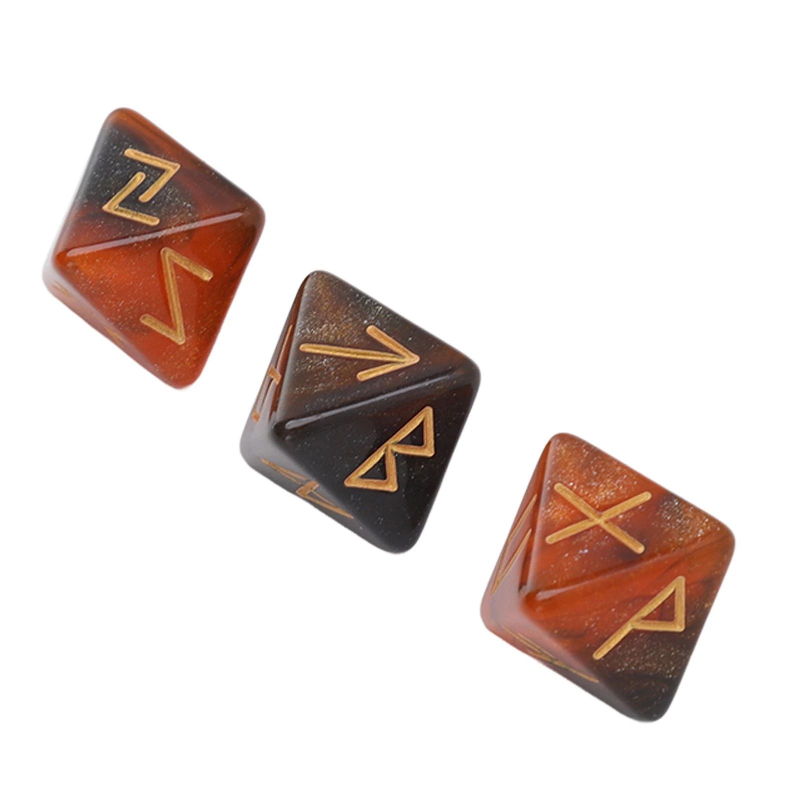 3Pcs Rune Dice 8 Sided Mystic Vivid Colors Astrology Learning Prediction Polyhedral Dice Set for Adults