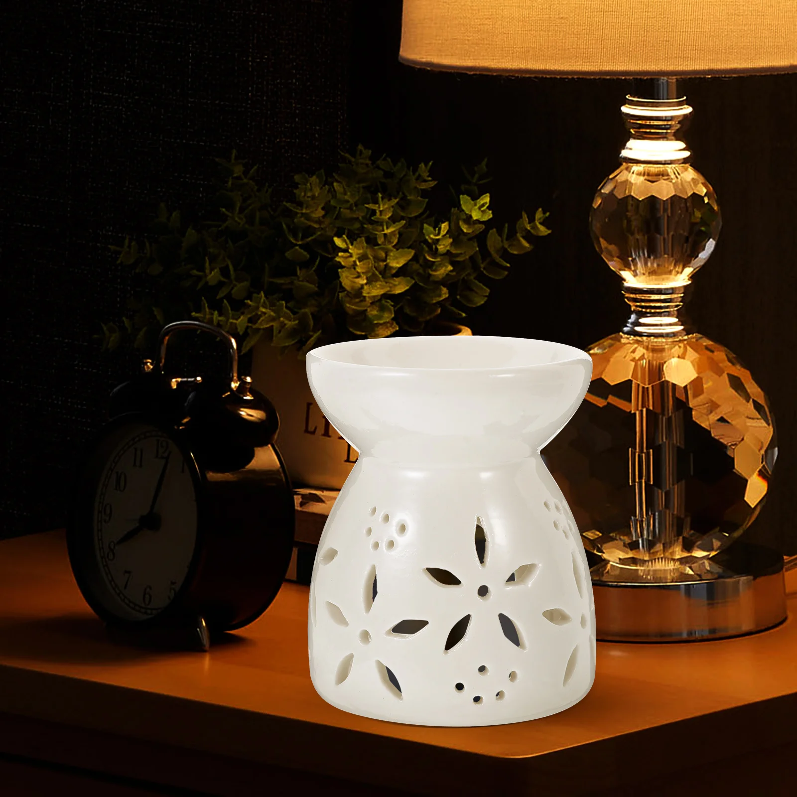 

Ceramic Tealight Holder Essential Oil Burner Smooth Surface Exquisite Craftsmanship Stable Bottom Ceramic Incense Burner