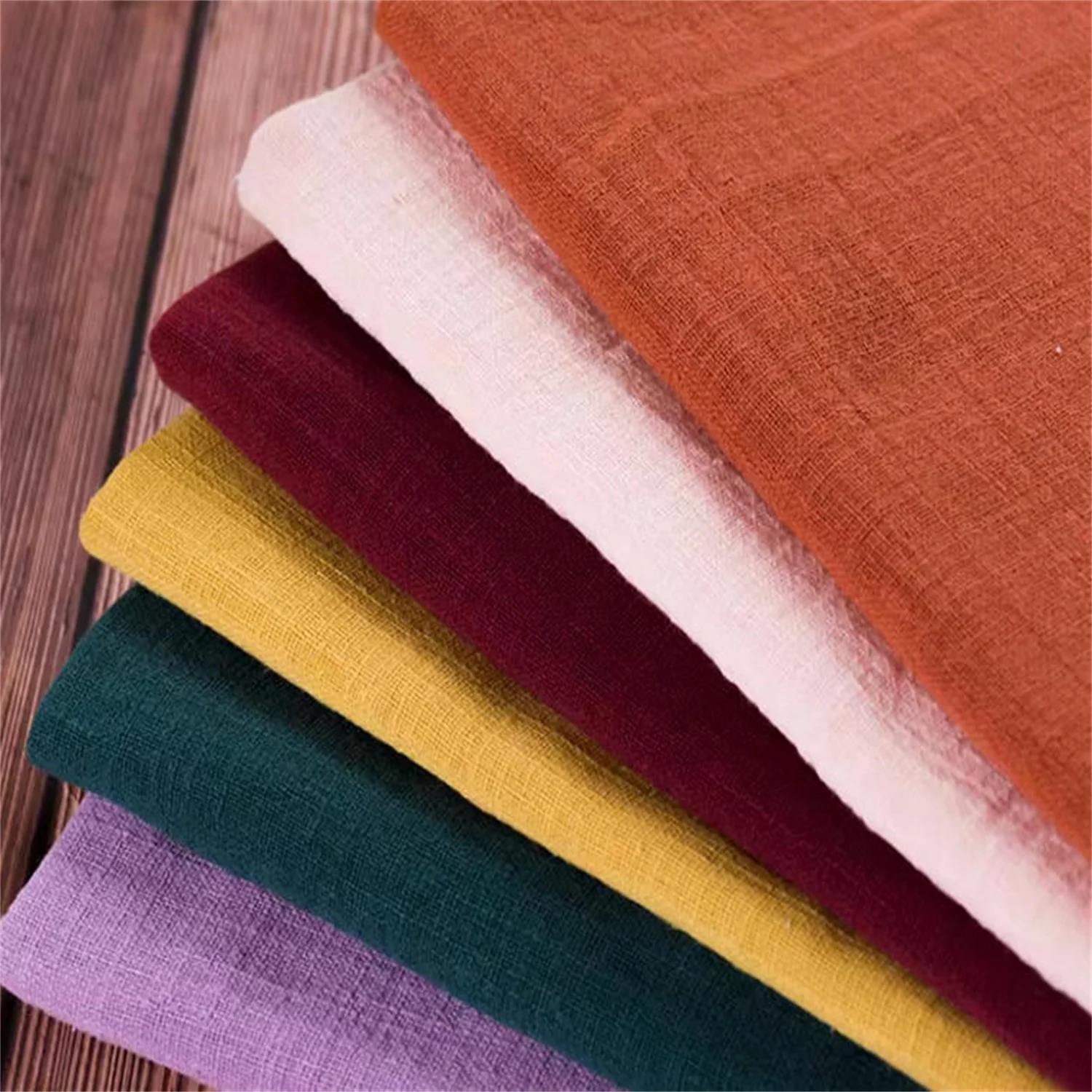 

Бамбуковая и льняная ткань, ткань рубашки, летняя однотонная плиссированная ткань для платья.2