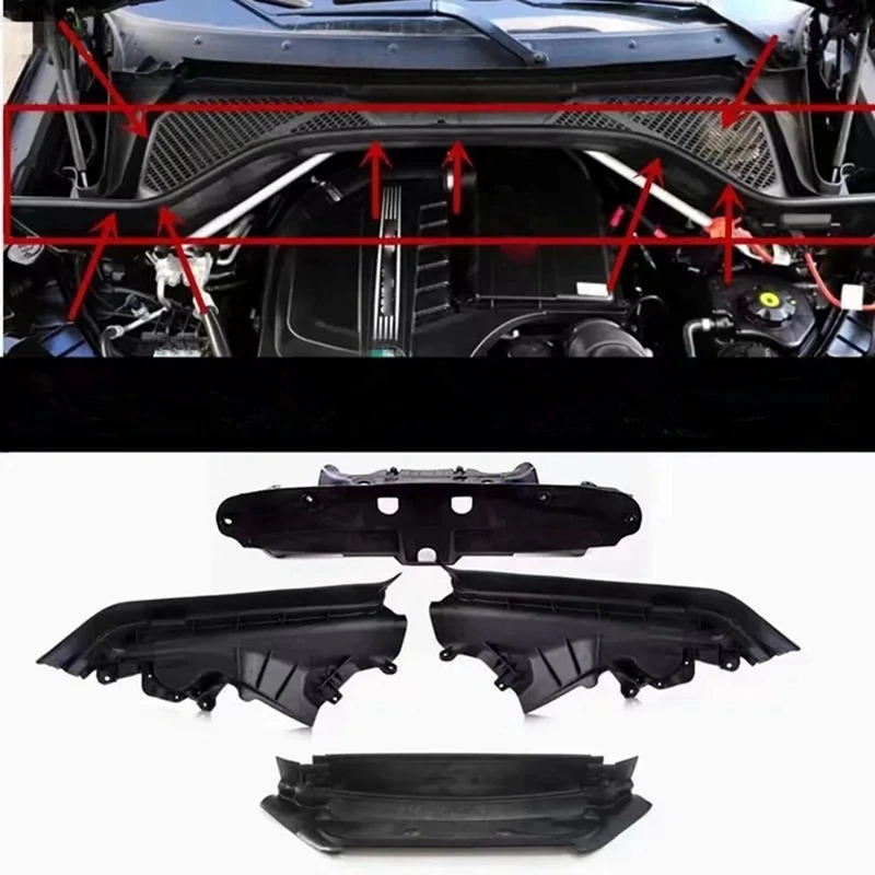 Car Engine Upper Compartment Partition Panel Set For BMW X5 X6 E70 E71 E72 51717169420 51717169421 51717169419