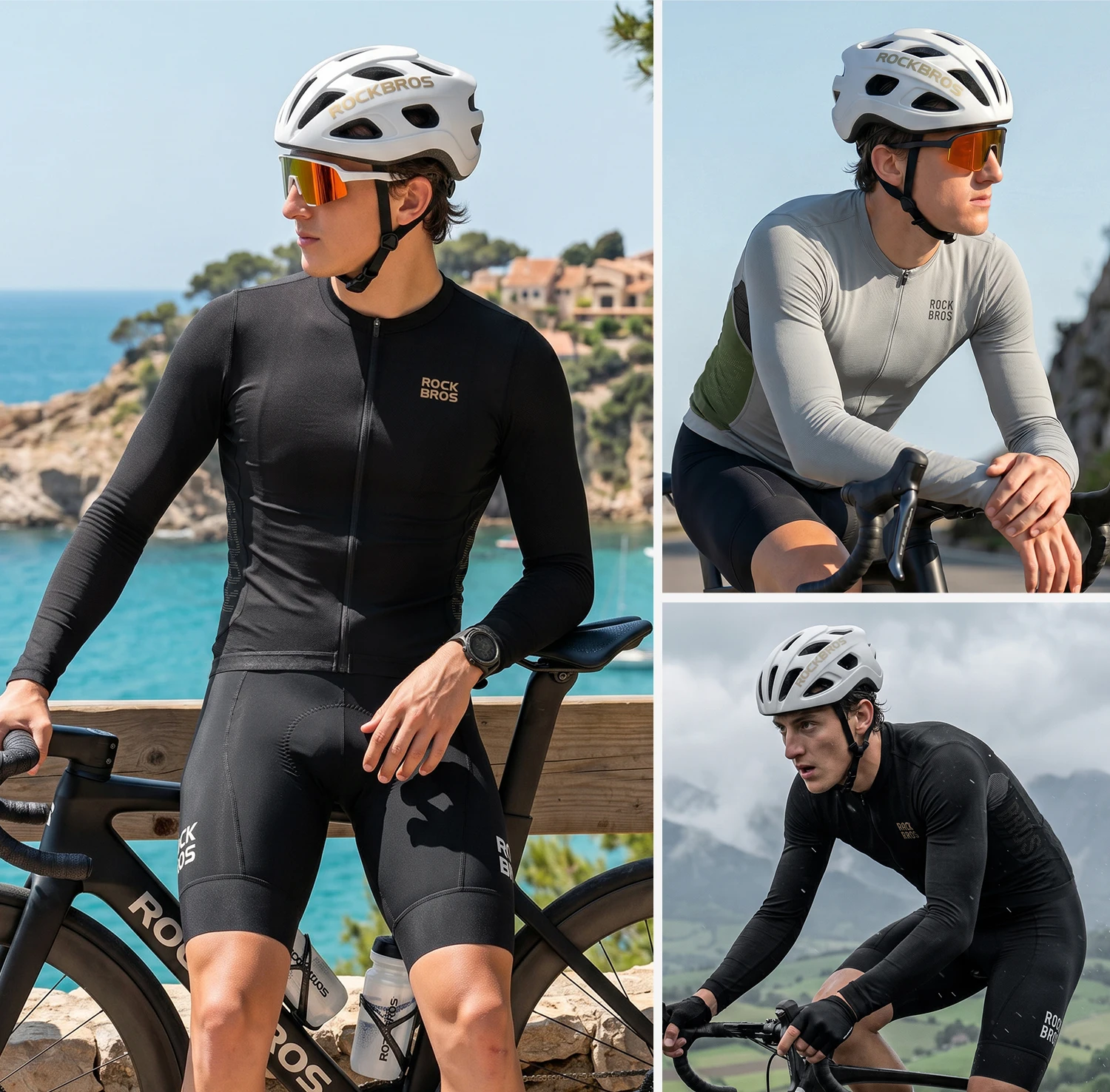 ROCKBROS Langarm-Radtrikot für Frühling und Sommer, leichtes, atmungsaktives Fahrradtrikot mit reflektierenden Elementen für Rennrad und Mountainbike – Detail 18