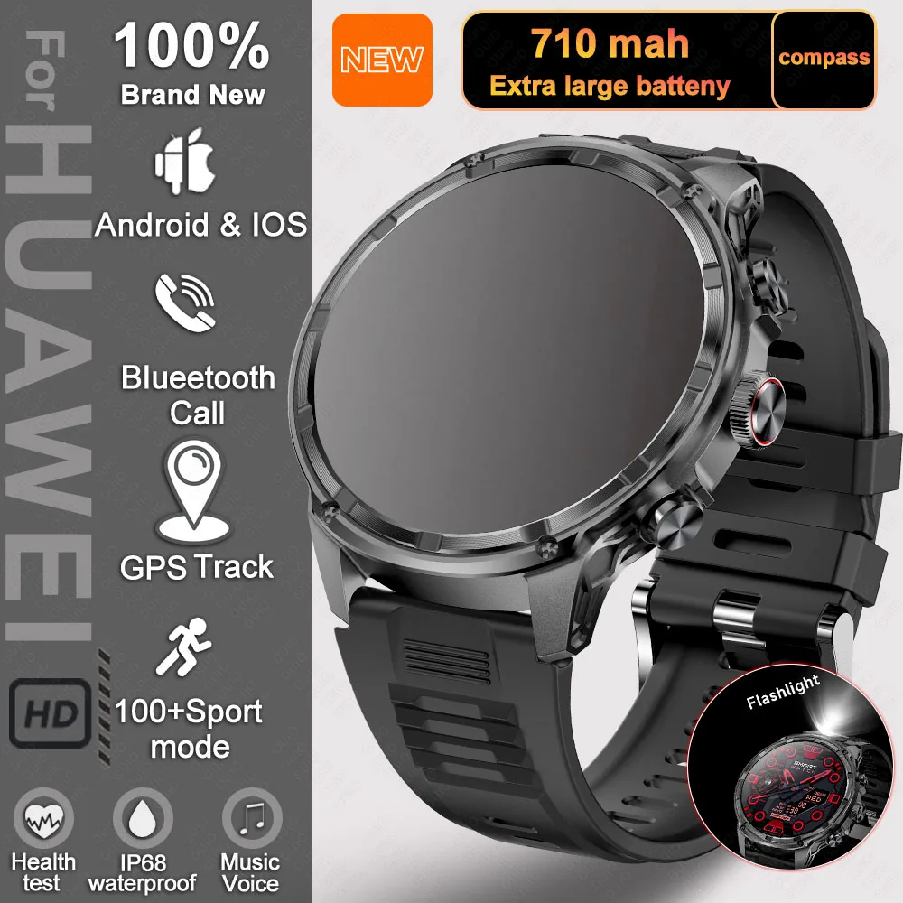 For Huawei Xiaomi GPS Track Smart Watch Men 1.85-Inch Ultra HD AMOLED Screen 710 Mah Battery Bluetooth Call SmartWatch 2025 New