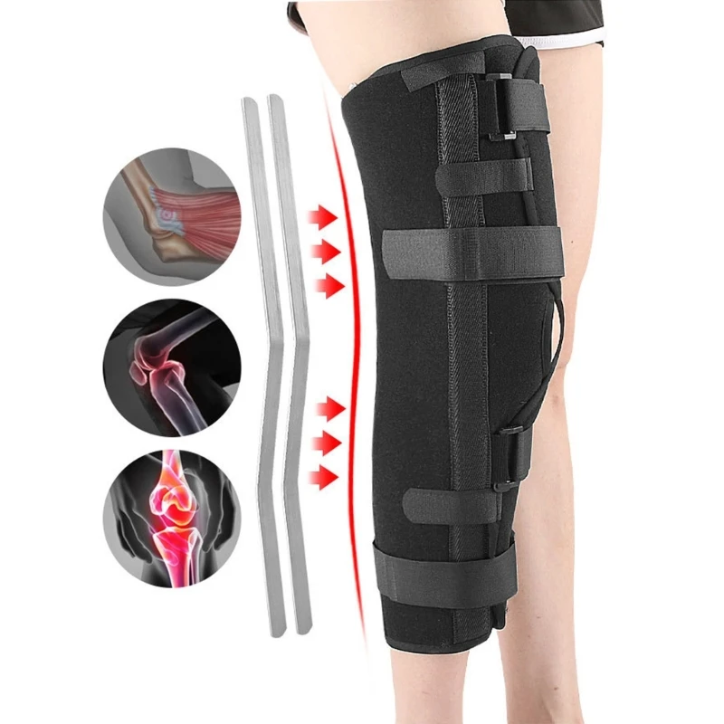 Knee Immobilizer Brace Breathable Knee Brace & Stabilizer Full Leg Support Brace for Surgery Recovery, Knee Injury Dropshipping