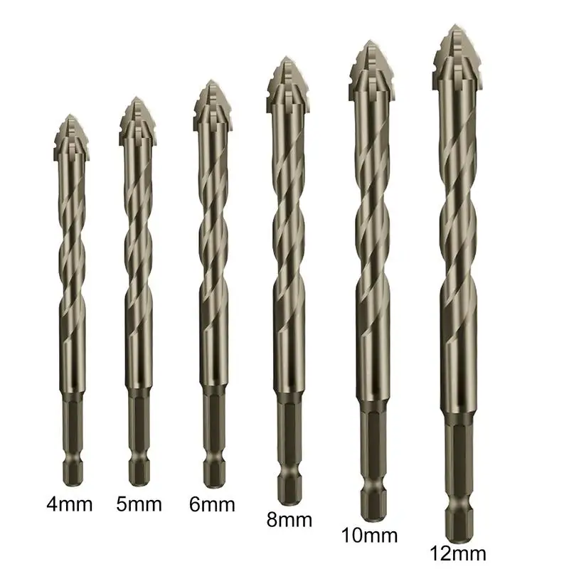 1pc 4-12mm Tile Bit Blue Spade Drill Bit Set Wood High Hardness Eccentric Drill 6mm12mm Cordless Drill Power Tools Accessories