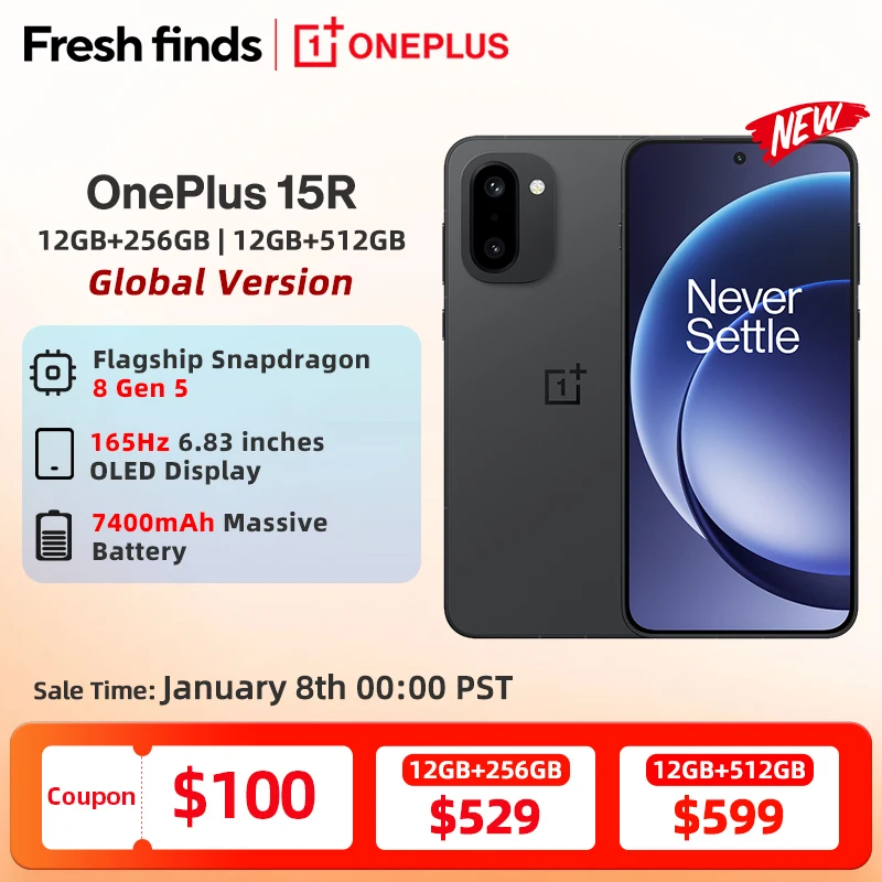 �y�Z�[�����z�S���V����OnePlus 15R�O���[�o���ŃX�}�[�g�t�H���ASnapdragon 8 Gen 5�A7400mAh�o�b�e���[�A80W SUPERVOOC�A165Hz�f�B�X�v���C�ABluetooth 6.0