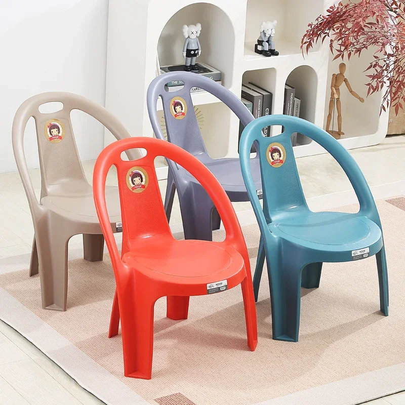 Thickened Plastic Low-Back Chair - Ideal for Home Use, Living Room Dining,& Outdoor Leisure - Versatile Children's & Adult Stool