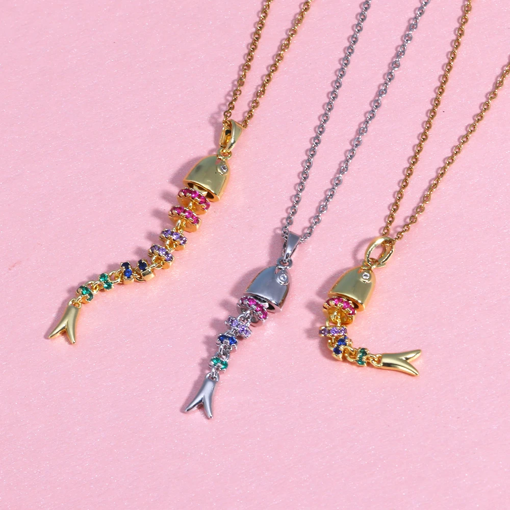 Stainless Steel Elegant Female Dynamic Fish Necklace High-End Marine Creature Pendant Jewelry Gift for Women