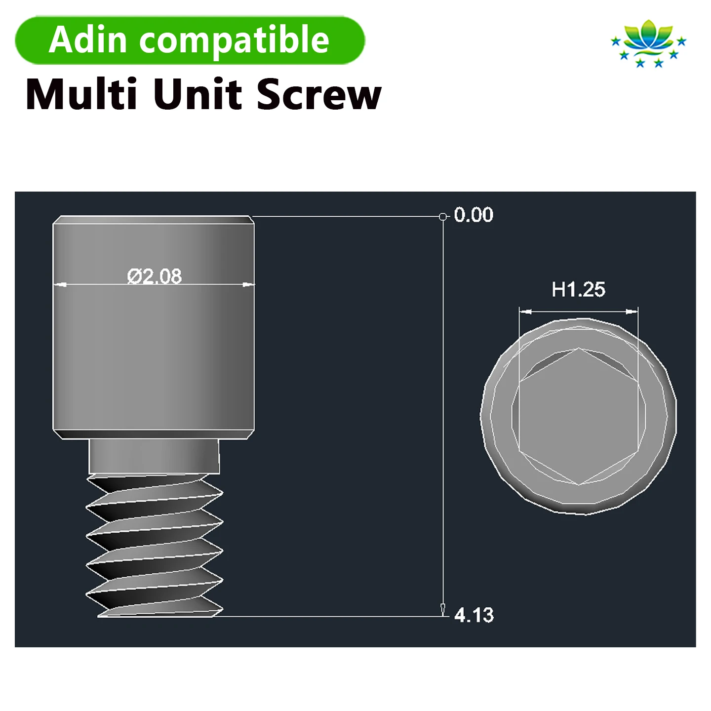 Grade 5 Titanium Fixation Screw Compatible with Adin Multi-Unit Bridge Retainer Oral Care Prosthetics Restoration Parts OEM ODM