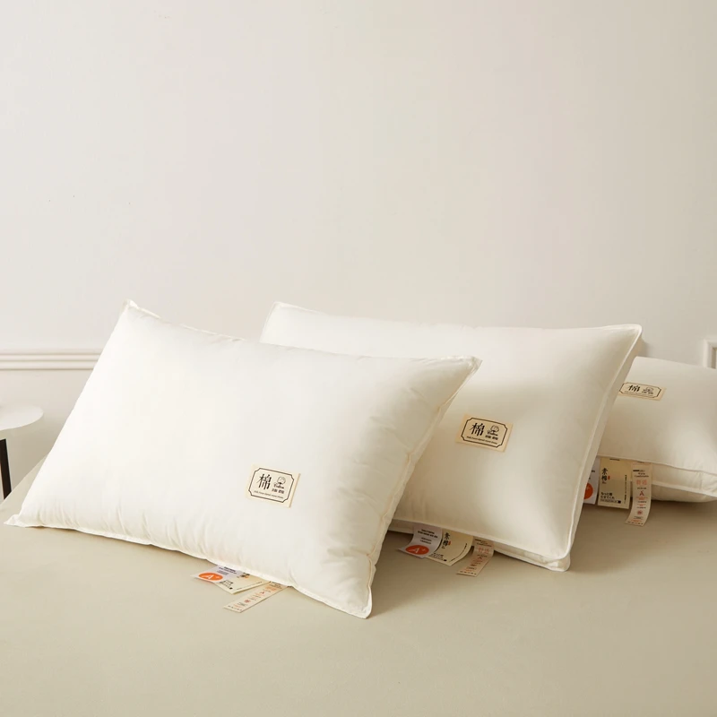 Five Star Hotel Pillow 48x74cm Pillow Core for Home Deep Sleep Neck Protection Without Collapsing Velvet Fiber Breathable Pillow