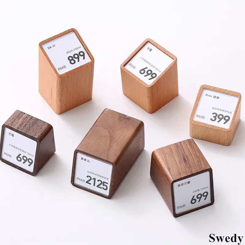 Mini Wood Sign Holder Display Stand Table Number Place Card Holder Small Price Label Card Paper Tags