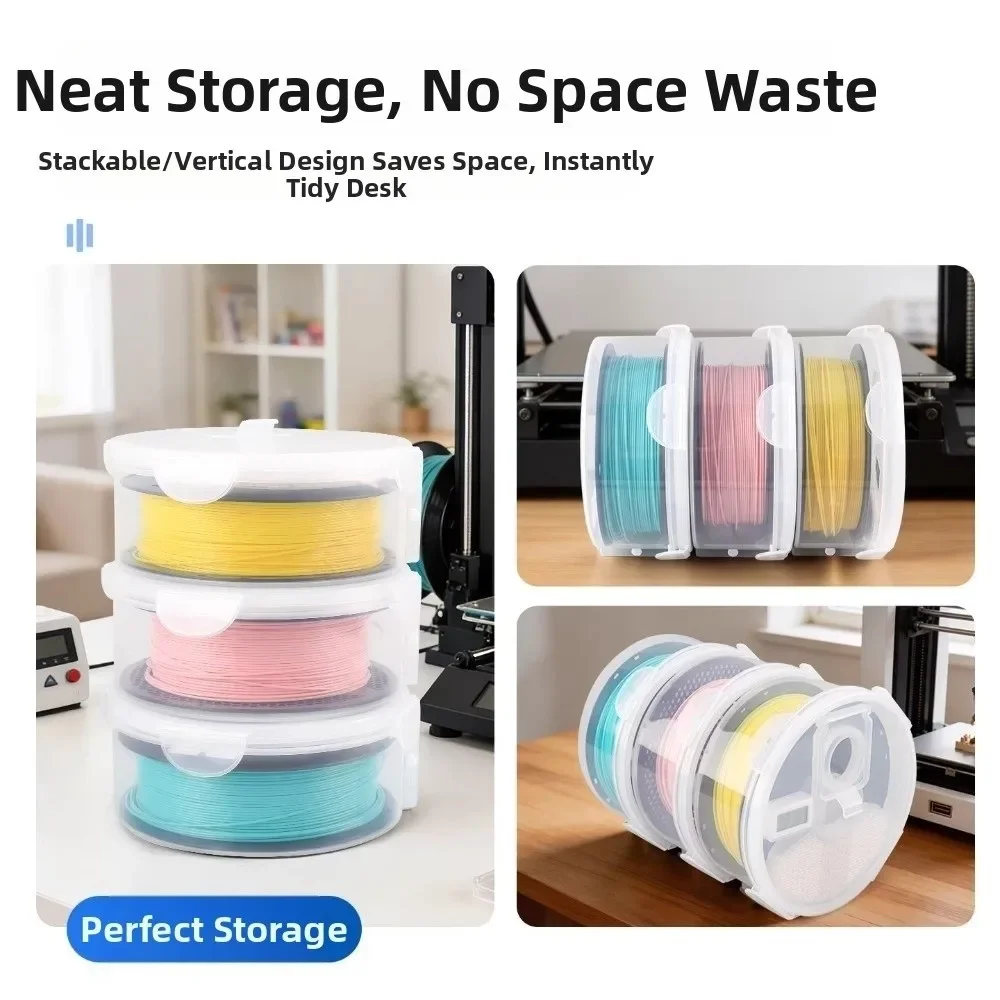 Dustproof 3D Printing Filament Dry Box with Hygrometer Thermometer Anti-Moisture Filament Storage Case Durable Viewable