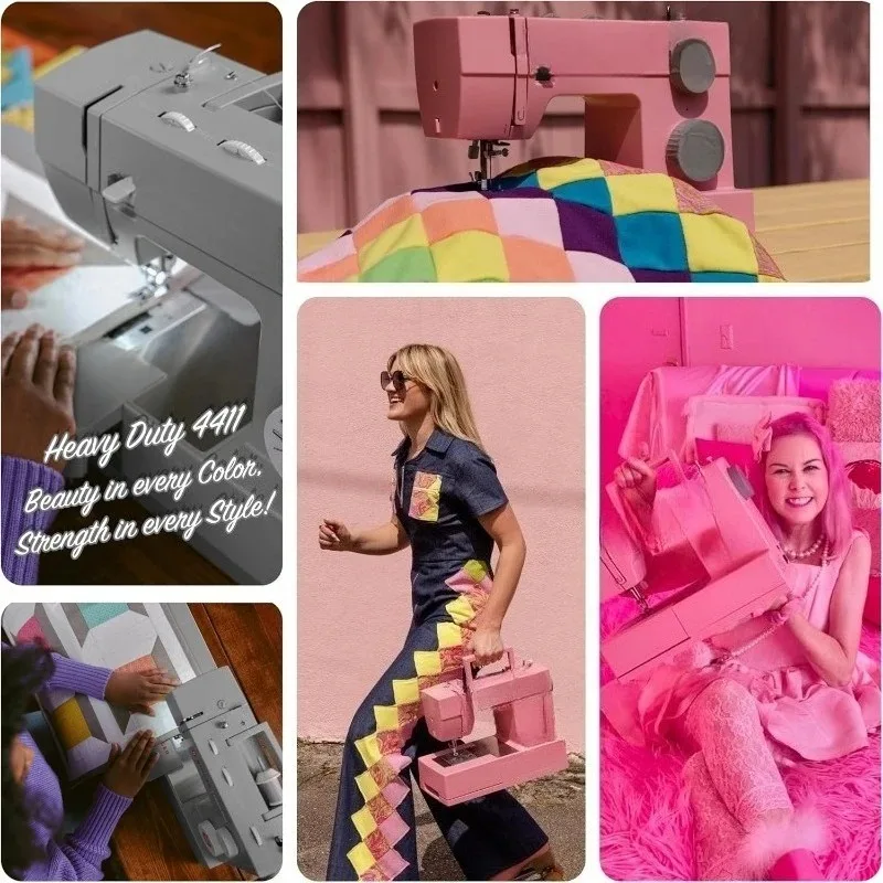 ماكينة خياطة عالية السرعة 4411 شديدة التحمل مع مجموعة ملحقات |   محرك قوي مع قوة ثقب محسنة، 69 غرزة التطبيق