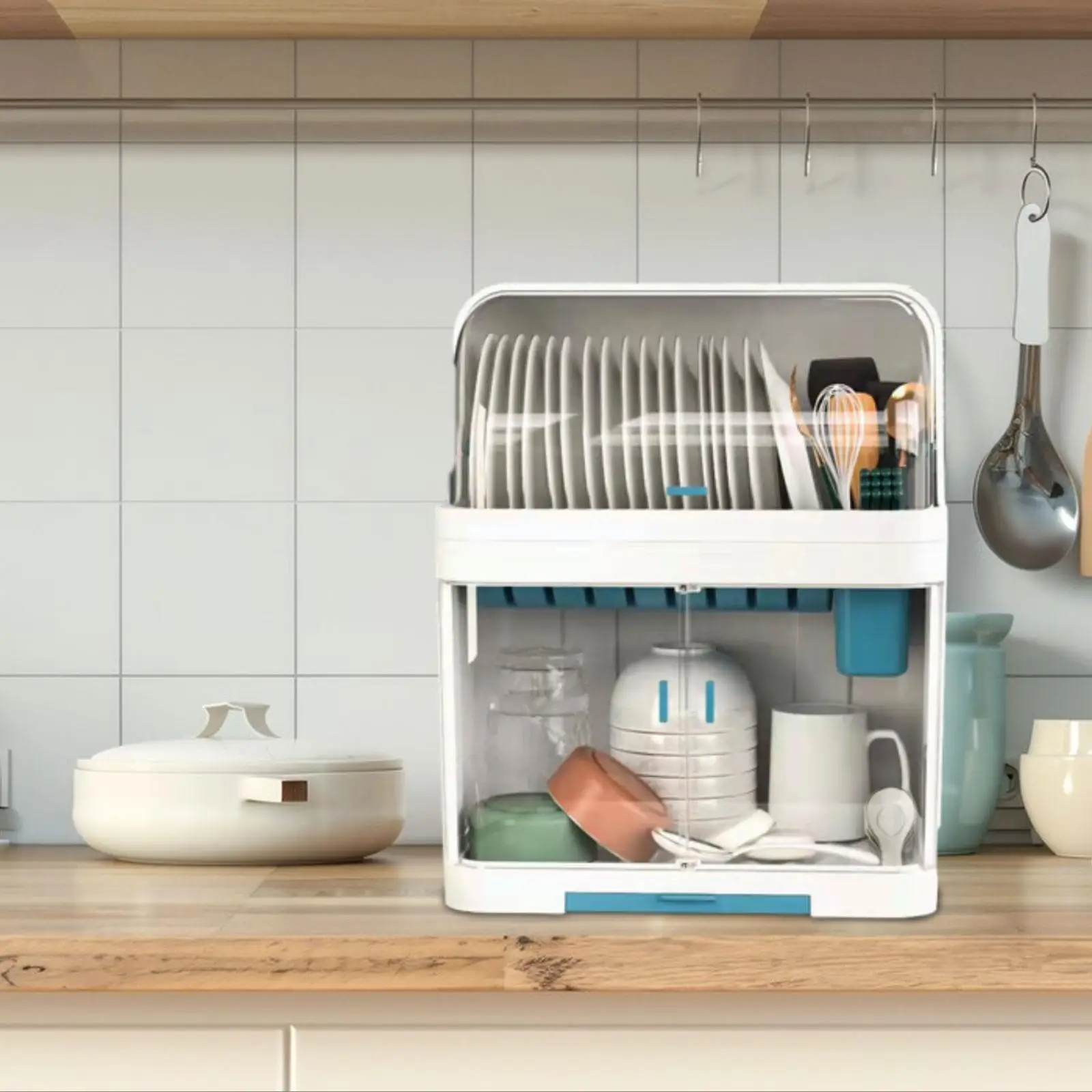 Nice Cutlery Rack 2 Tiers Utility Container For Chopsticks Home Kitchen Household