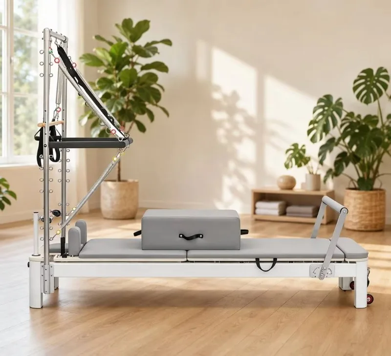 YTTIN Aluminum Alloy Maple Wood Half-height Reformer Dual-function Large Apparatus Commercial Personal Training Pilates Reformer