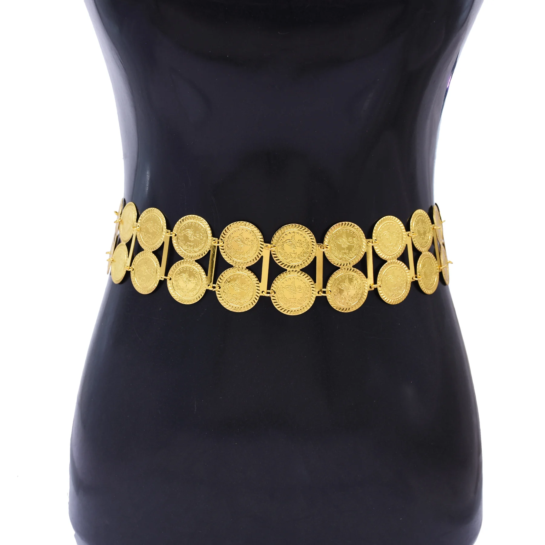 Bohemian Carved Coins Waist Chain Gold Color Body Belt Kurdish Arabic Wedding Party Costume Accessory Belly Jewelry Kamarband
