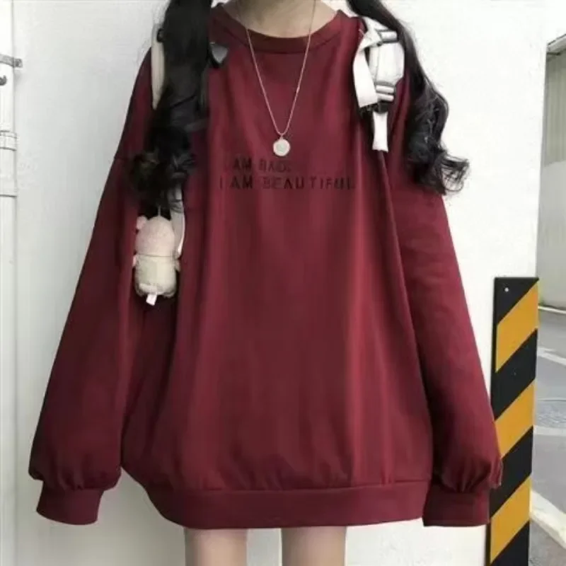 Felpa per donna Y2k felpe con cappuccio autunno top 2023 abbigliamento donna moda coreana Kawaii lettere pullover camicie anime donna cappotto