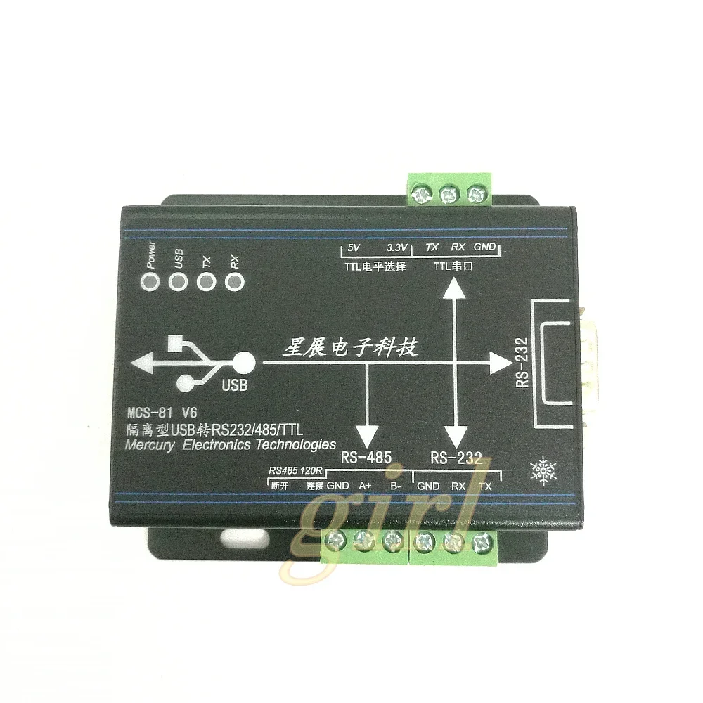 Puerto de serie aislado fotoeléctrico, aislamiento Industrial de alta velocidad, USB a RS232, RS485, TTL