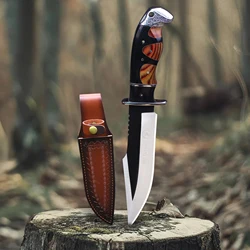 USA 440C High end Hunting Straight Knife+Sheath, Jungle Rescue Survival Knife, Camping Outdoor Knife