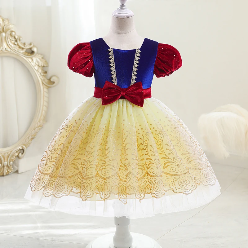 2 3 4 5 6 8 10 Years Girls Dress Summer Cute Cartoon Mesh Fashion Christmas Princess Dress Birthday Party Gift New Kids Clothes