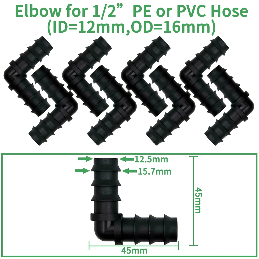 1/2 "3/4" Mannelijke Vrouwelijke Draad Connector Naar Weerhaak 16Mm 20Mm 25Mm Pe Slang Adapter Tee Elleboog Tuin Irrigatie Druppel Water Systeem