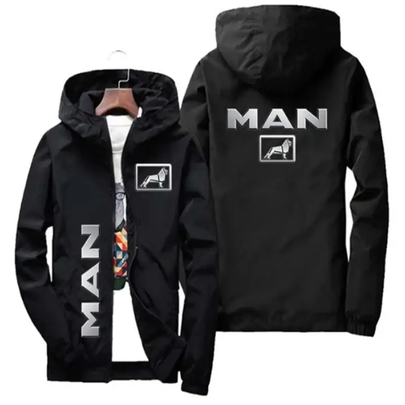 Logo Printed Zipper Jacket for Mens Car Hood Sweatshirt Casual Jacket Truck Autumn Winter 2024 harajuku men clothing