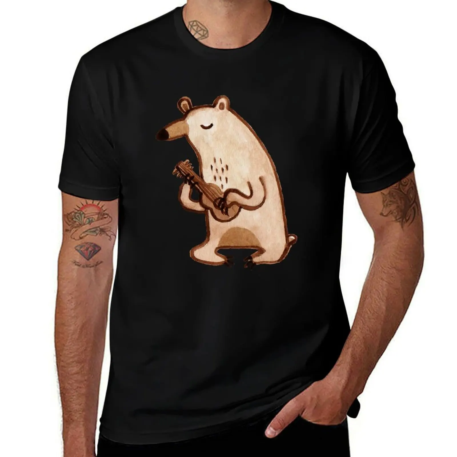 Ukulele Bear T-Shirt Novelty Graphic Tee Shirt T-Shirt