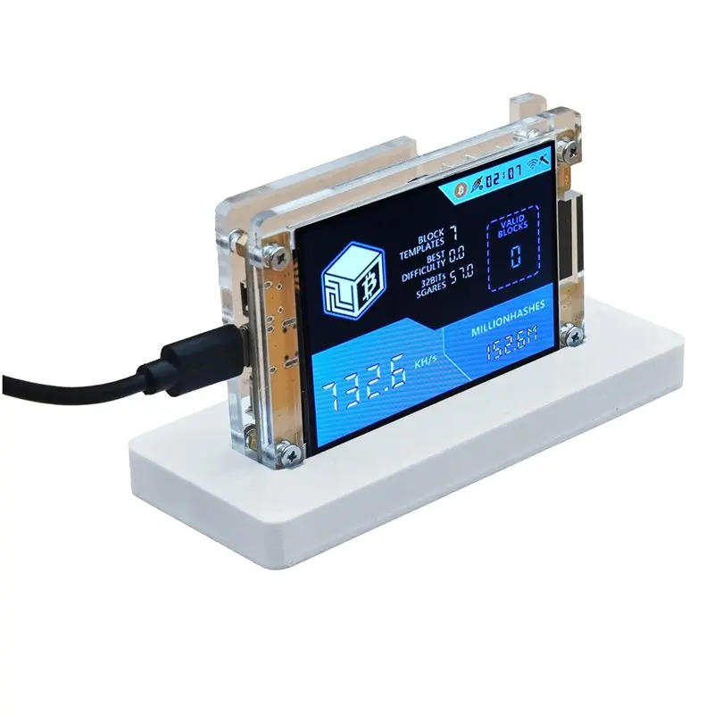 

Stable Upgraded 730Kh/S Harshrate Nmminer Nerdminer+ Bracket 2.8 Inch Smart Display Bitcoin Crypto Solo Miner