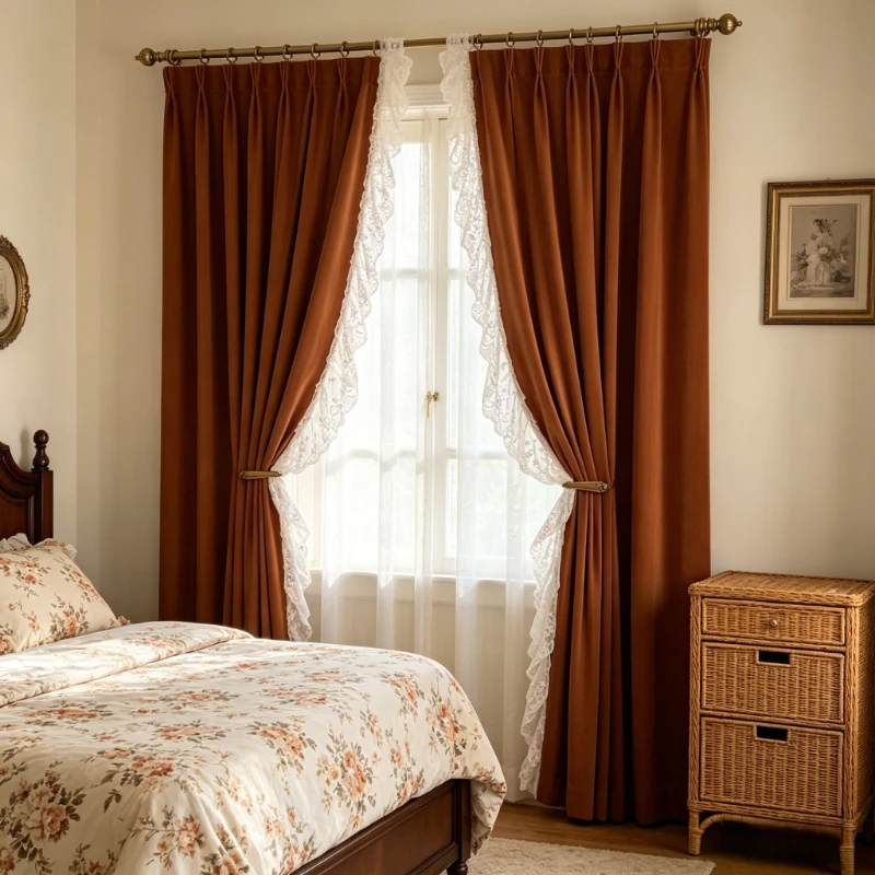 Luxury French Rococo Silk Velvet Curtain Custom Blackout Drapes Royal Lace Trim for Living Room Bedroom Palace Fashion Decor