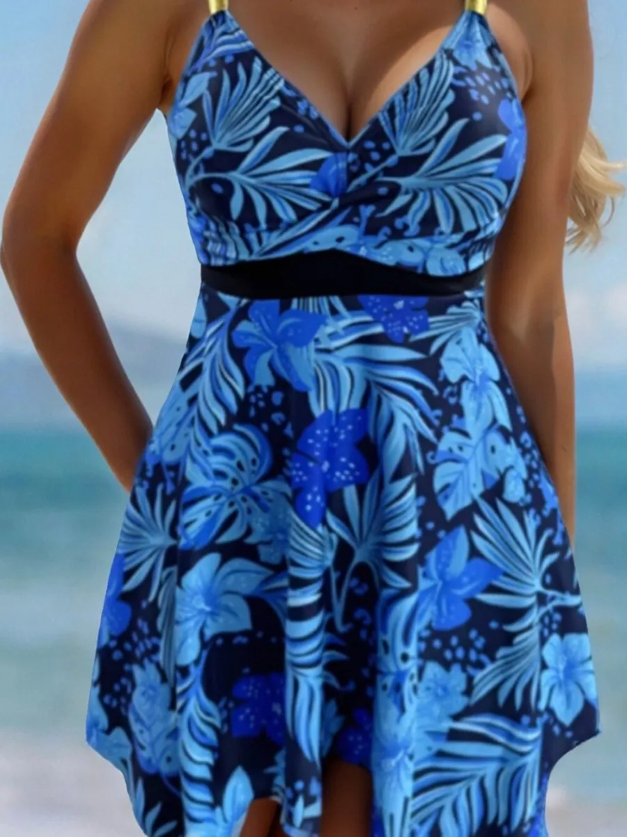 

Сексуальное бикини с высокой талией и принтом, цельный купальник, женский купальный костюм большого размера, модная одежда для бассейна, пляжная одежда, лето 2025