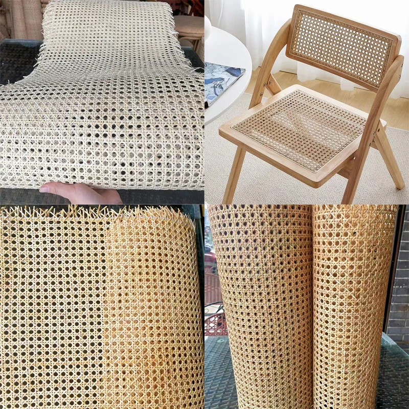 

40cm 45cm Wide 0.3-5m Length Natural Real Rattan Webbing Roll Cane Wicker Sheet for Chair Table Furniture Repairing Material Hot