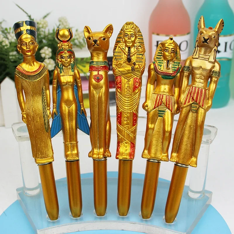 1Pcs Novelty Egyptian Characters Pharaohs Ballpoint Pen Blue Ink School Office Writing Supplies Gift Stationery