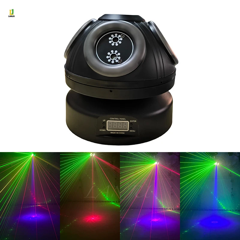 Professional DJ Laser Mushroom Lamp LED RGB 3IN1 Halo Beam Projection Light DMX Voice Control Disco Eurocup Party Stage Lighting