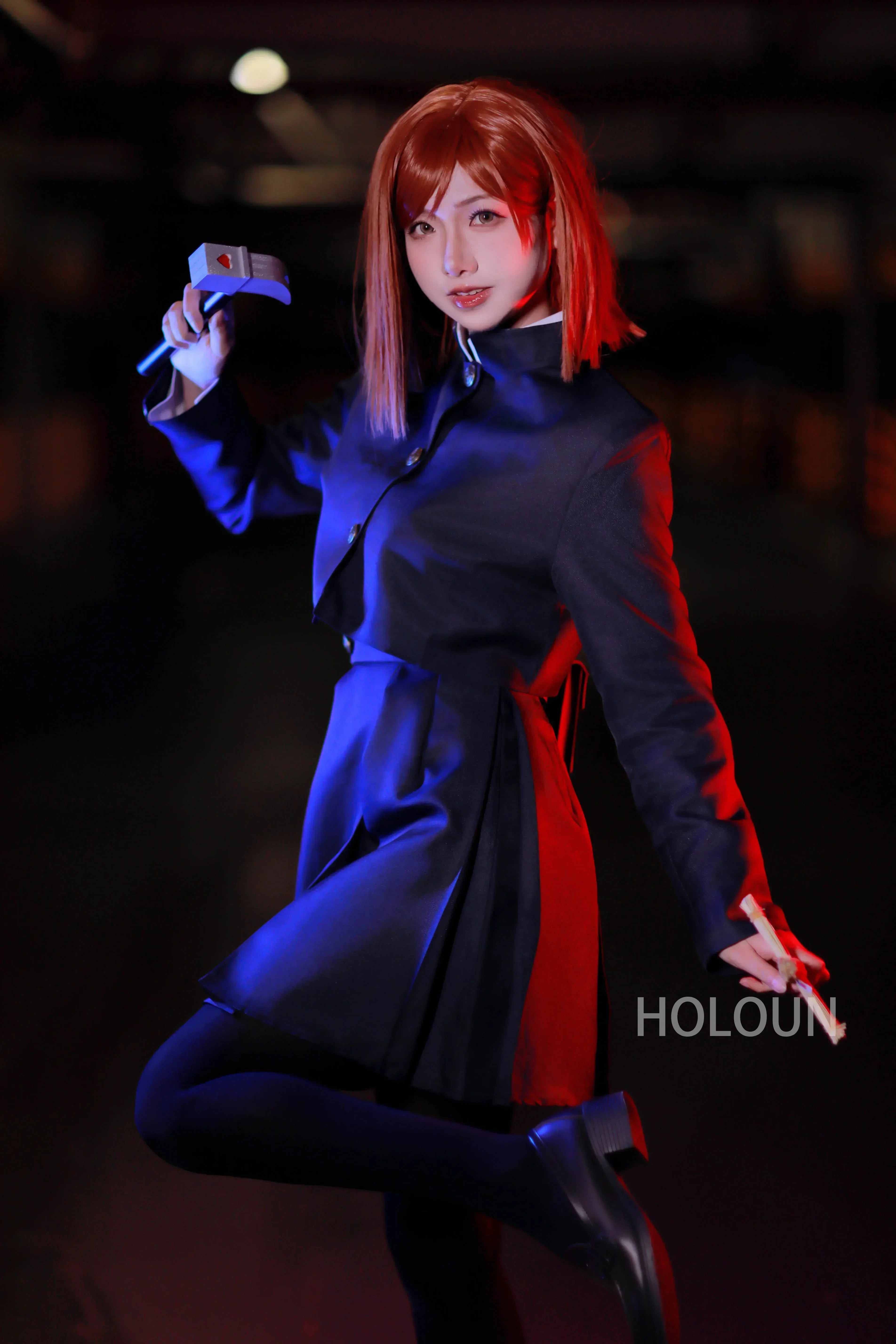 Halloween 2026 Holoun Jujutsu Jjk Manga Anime Kugisaki Nobara Cosplay Kostuum Pruik Jas Rok Rose Net Synthetische Halloween Ker view 6