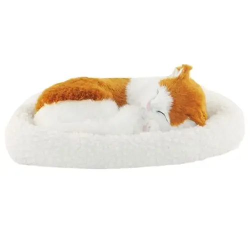 free shipping lucky charm sleeping cat with breathing  simulation cat decoration model toy