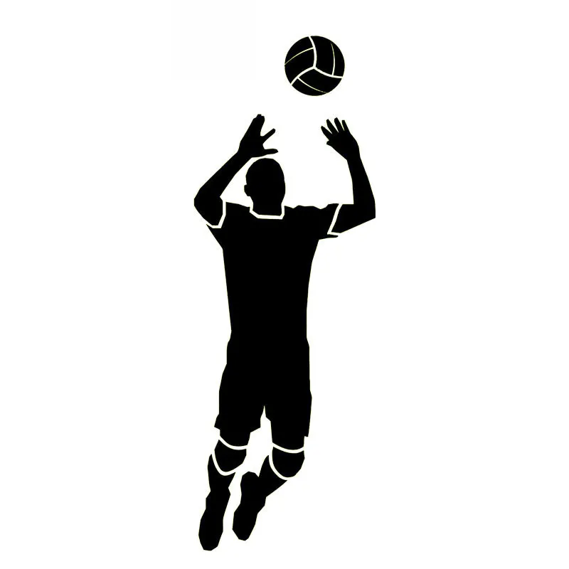 Volleyball Game Sports Players Control The Ball and Pass The Ball Fashion Car Shape Car Sticker Creative Black/white,18cm*6cm