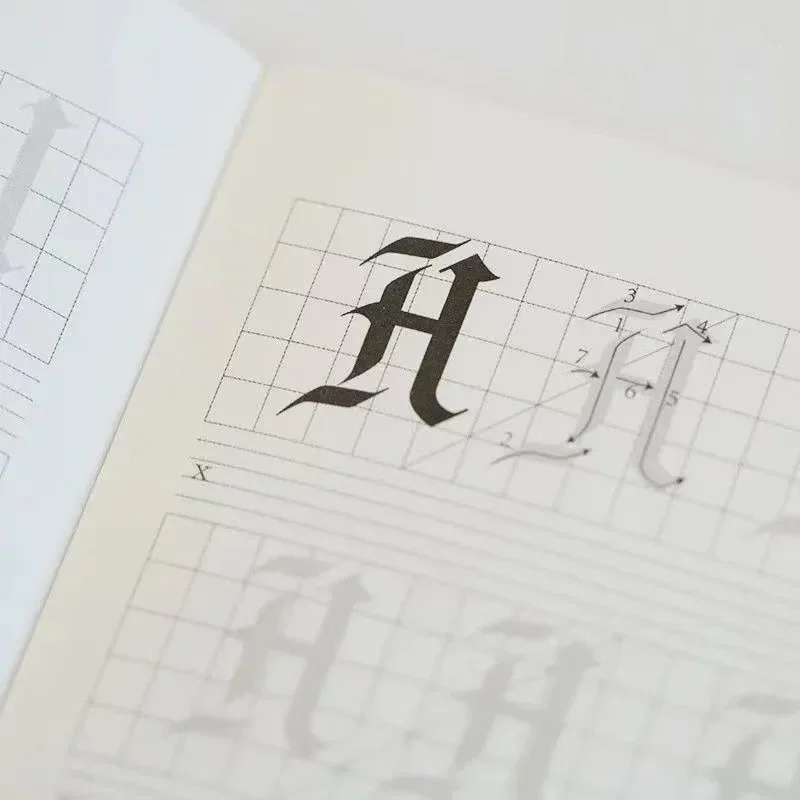 English Calligraphy and Gothic Calligraphy Copying Workbook Beautiful English font Learn English copybook