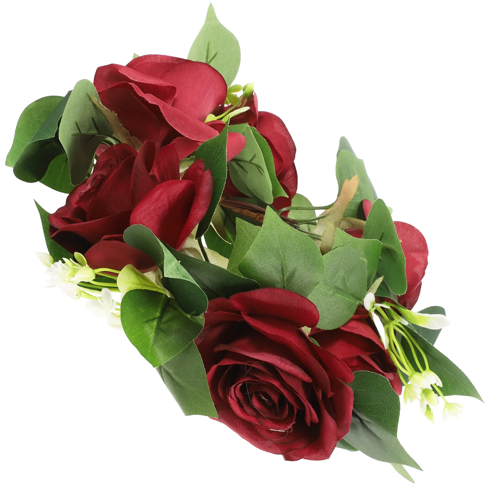 

Artificial Garland 25CM Red Ring Wreath Valentine Decor Floral Table Wedding Christmas