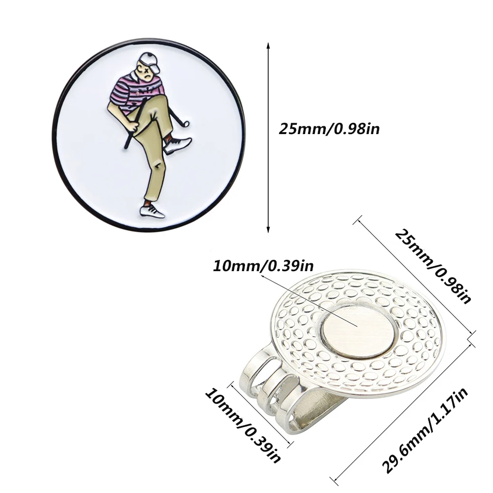 مشابك كرة الجولف مع علامة مغناطيسية لموضع كرة الجولف هدية معدنية قابلة للإزالة لمستلزمات إكسسوارات الجولف للاعبي الغولف