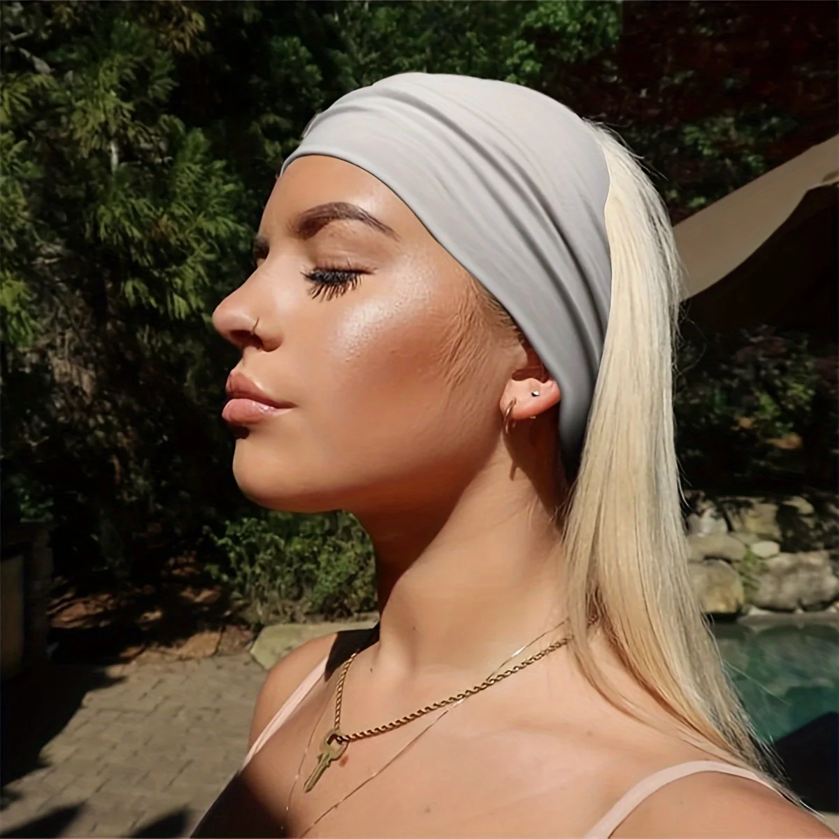 Fascia per capelli larga morbida in stile bohémien da donna, 4 pezzi, adatta per yoga, corsa, accessori per capelli con fascia sportiva