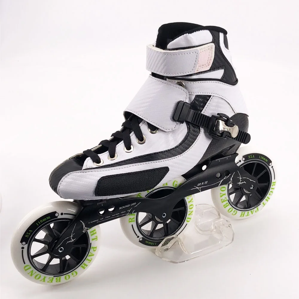 1 Pair High Ankle Speed Skates Professional Marathon Skates Carbon Fiber White Shoes Kids Adults Racing Inline Skating Patines