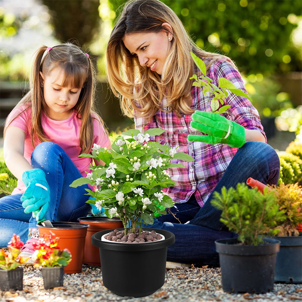 

2pcs Root Control Breathable Flower Pot With Drainage Hole Durable Lightweight Plastic Planter For Indoor Outdoor Gardening