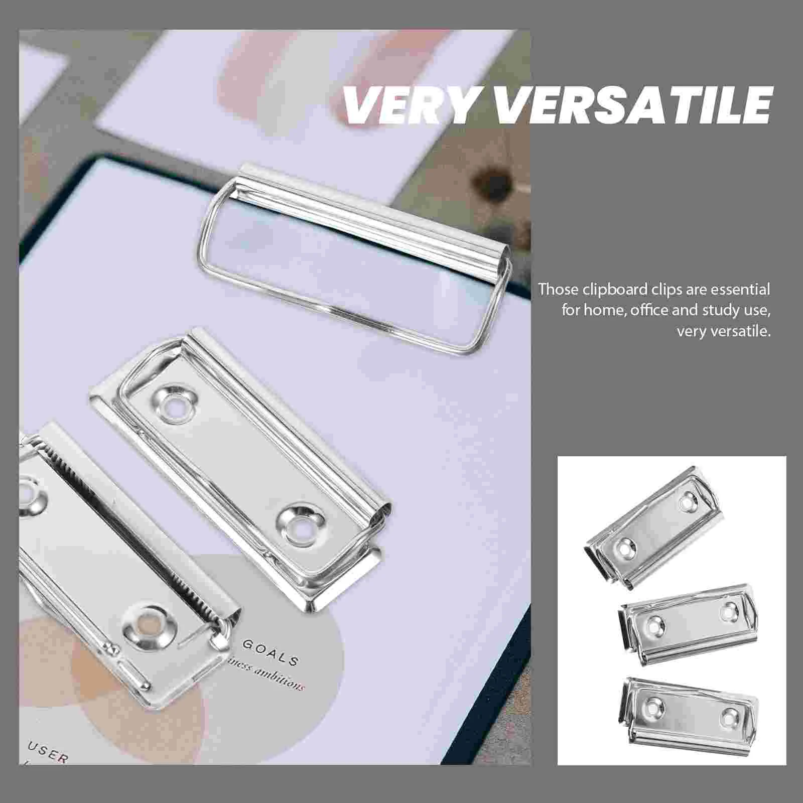 10Pcs Office Clipboards Clips Document Clips Clipboard File Clips Metal Clamp for Clipboard small clipboards clip