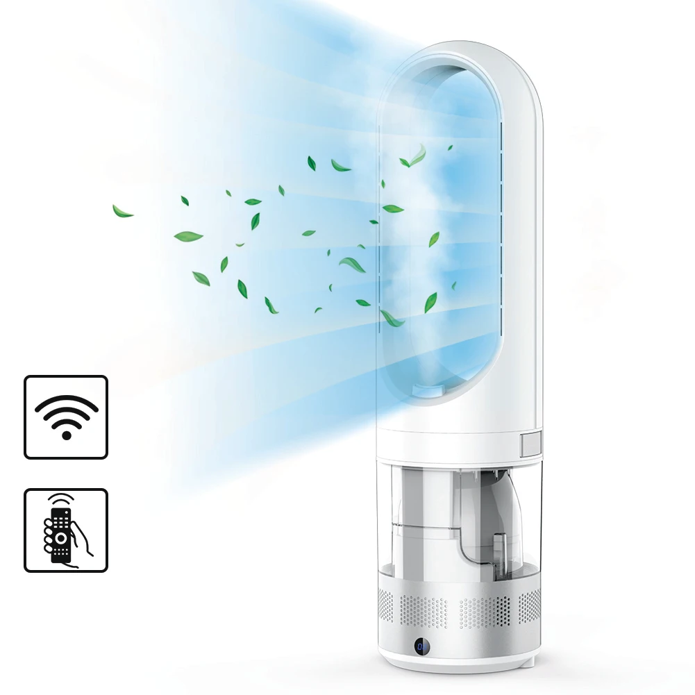 Smart 2 In 1 Household Electric Bladeless Fan With Humidifier Mist Fan