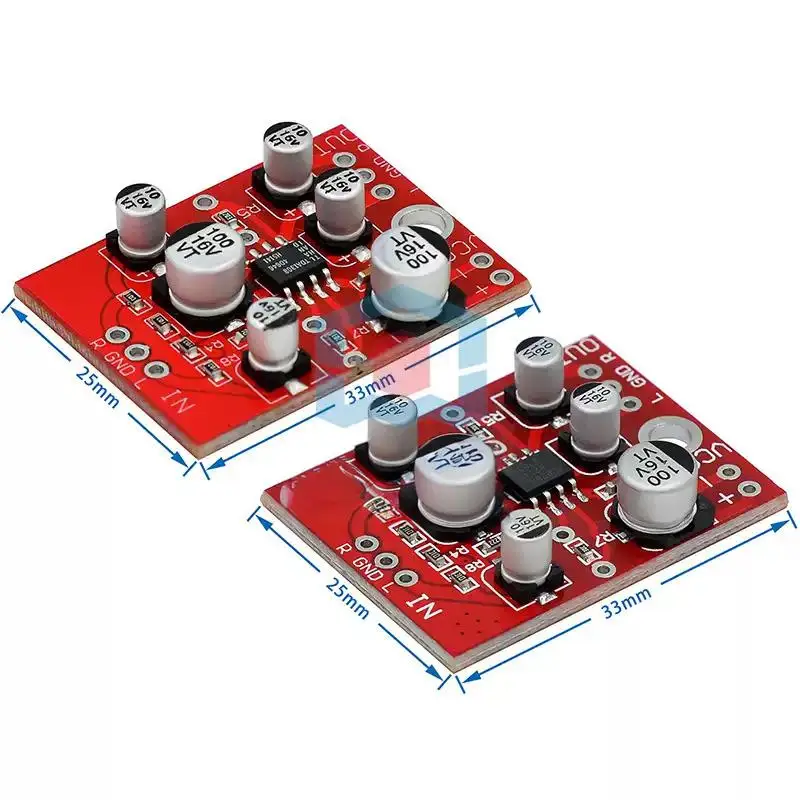 Panda Rabbit 2025 AD828/TDA1308 op amp preamplifier board, audio amplification module, single power supply 5V-15V