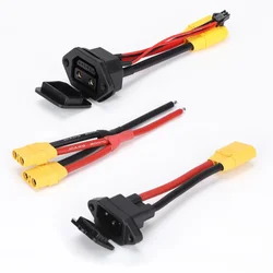 2+6 Socket to XT90/XT60 Branch Line Connector Bold Electric Vehicle Charging Port Conversion Pin Adapter E-bike Power Cord Plug