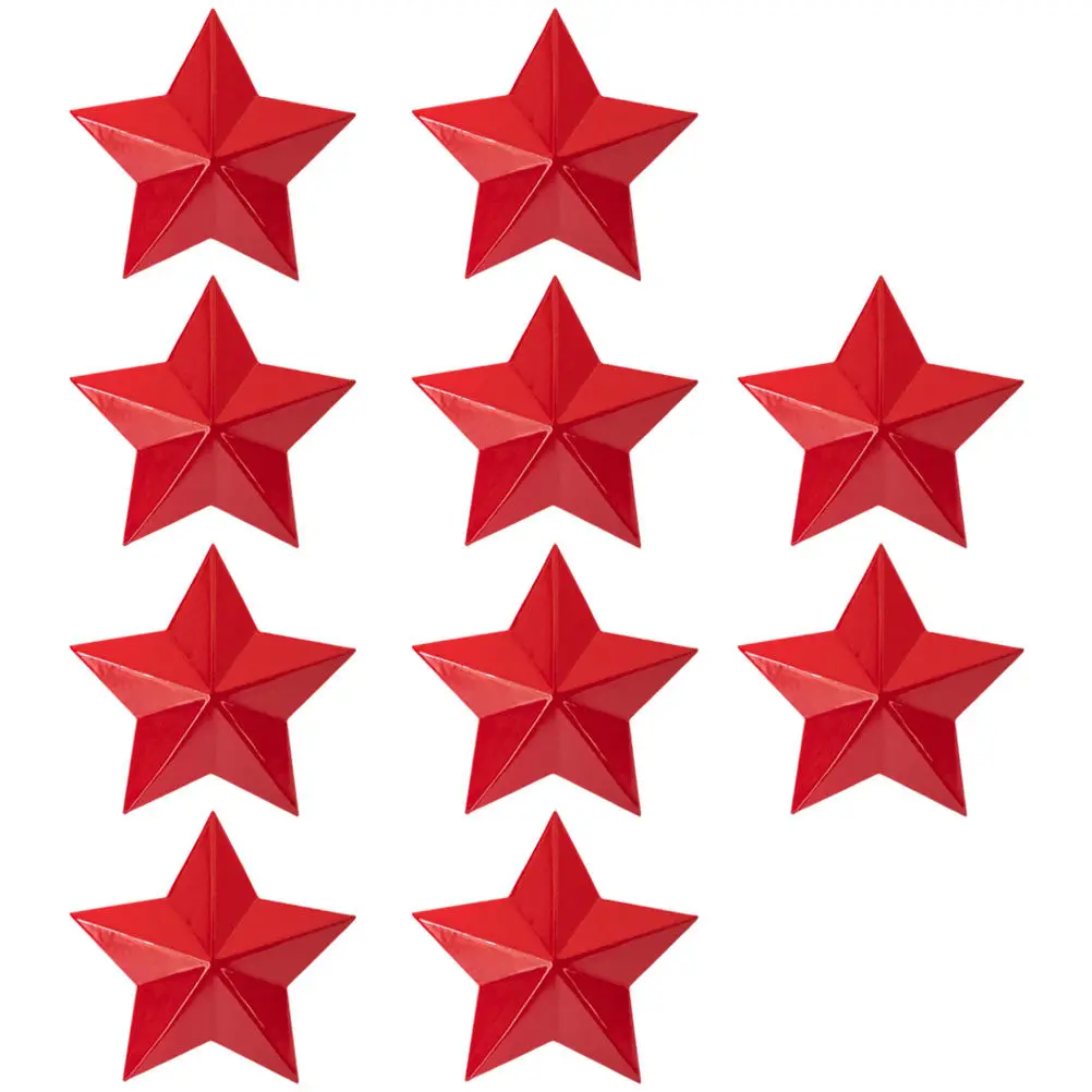 10Pcs Exquisite Aluminum Star Badges Five-Pointed Pentagram Pins Fashionable Clothes Accessories Gift Supply for Photography
