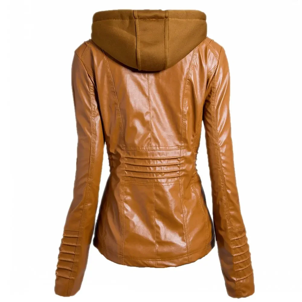 Giacche in pelle autunno-primavera per donna Top Cappotto Casaco Feminino Giacca basic da moto femminile Punk Bomber Capispalla