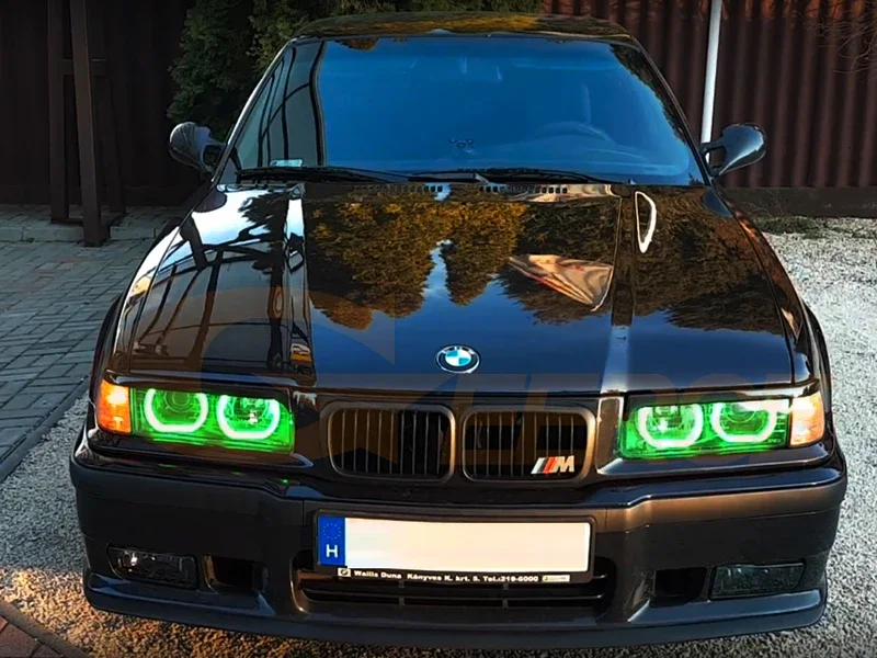 لسيارات BMW E36 E38 E39 Z3 ضوء النهار RF عن بعد بلوتوث App الترا برايت متعدد الألوان DTM نمط RGB LED عيون الملاك عدة خواتم هالة #5