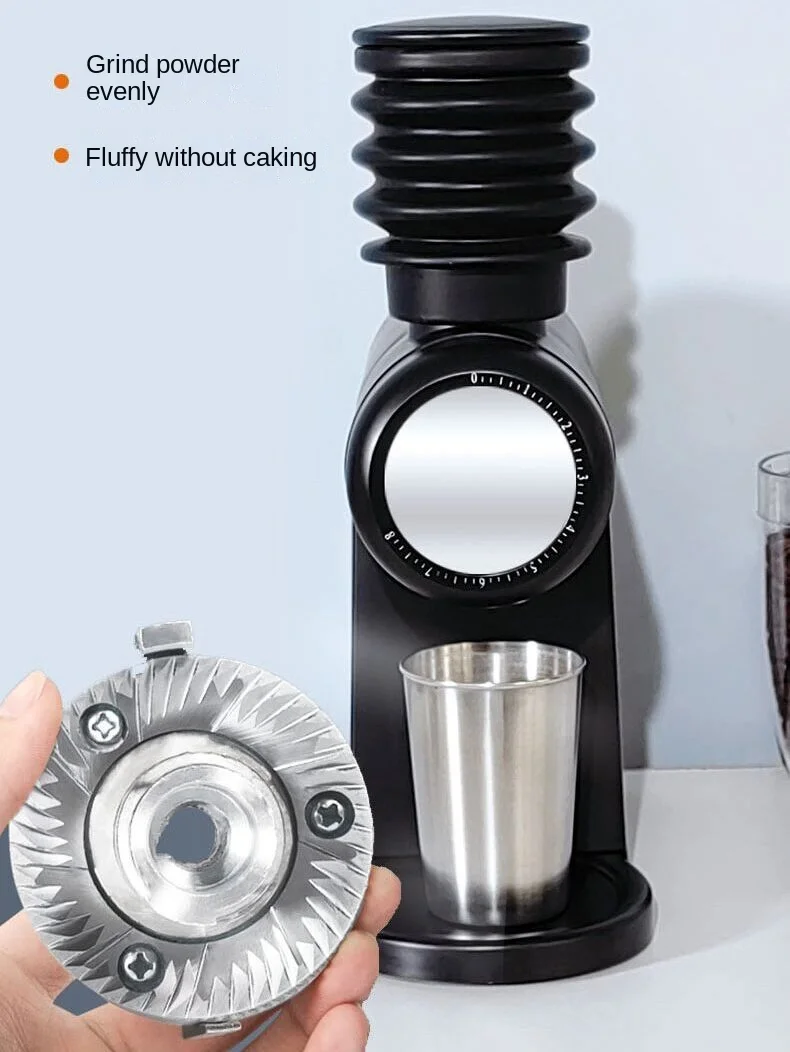 Electric coffee bean grinder Household small Italian hand-brewed coffee bean flat grinder