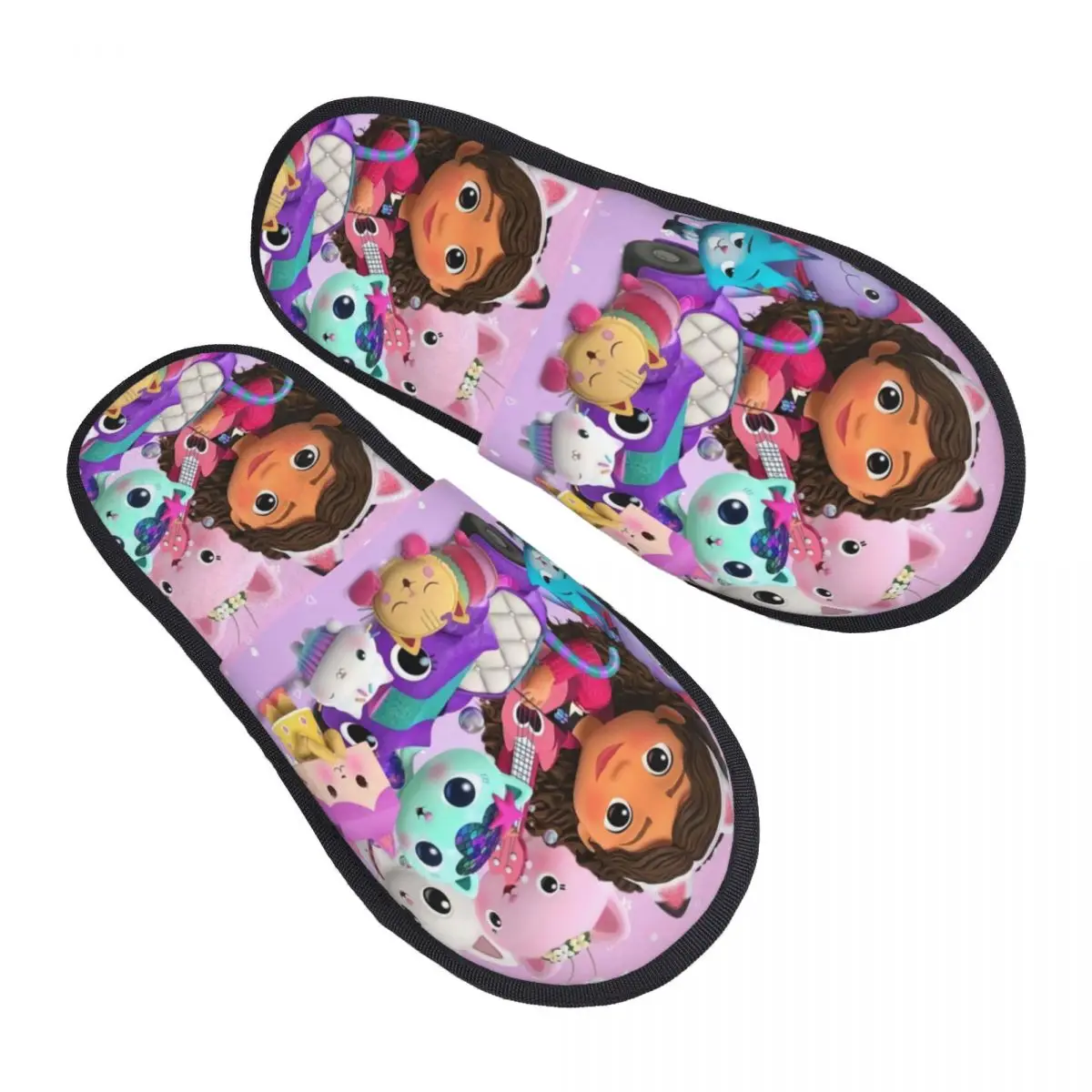 Cartoon Gabbys Dollhouse House Slippers Women Comfy Memory Foam Gabby Mercat Slip On Hotel Slipper Shoes